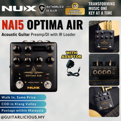 NUX NAI5 Optima Air Acoustic Guitar Preamp/DI with IR Loader ( NAI-5 )