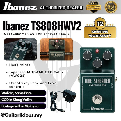 Ibanez TS808HWV2 Tubescreamer Guitar Effects Pedal ( TS8-08HWV2 / TS 808HWV2 )