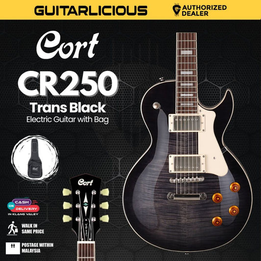 Cort CR250 Electric Guitar with Bag - Trans Black