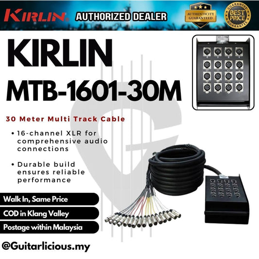 Kirlin MTB-1601 16 Channel 30 Meter Multi-Track Snake Cable (XLR Male Female 16 In 16 Out Cable)  - MTB1601 / MTB 1601