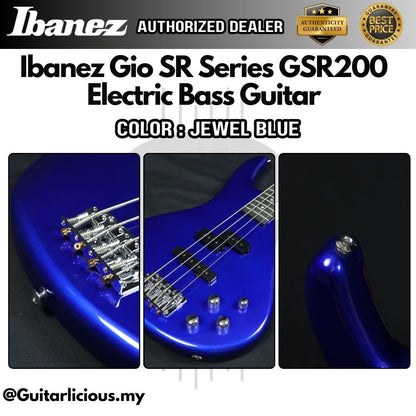 Ibanez Gio SR Series GSR200 , 4 Strings Electric Bass Guitar - Jewel Blue ( GSR200-JB / GSR-200 / GSR 200 )