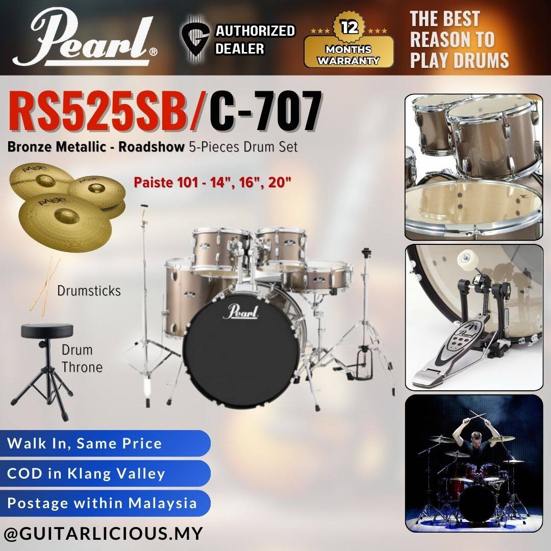 Pearl RS525SB/C-707 Roadshow 5-Pieces Standard Acoustic Drum Set