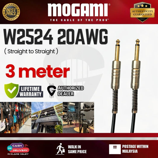 Mogami W2524 20AWG Guitar Cable - 3 Meter (Straight to Straight)