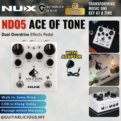 NUX NDO5 Ace of Tone Dual Overdrive Effects Pedal ( NDO-5 )