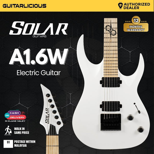 Solar A1.6W Electric Guitar - White Matte