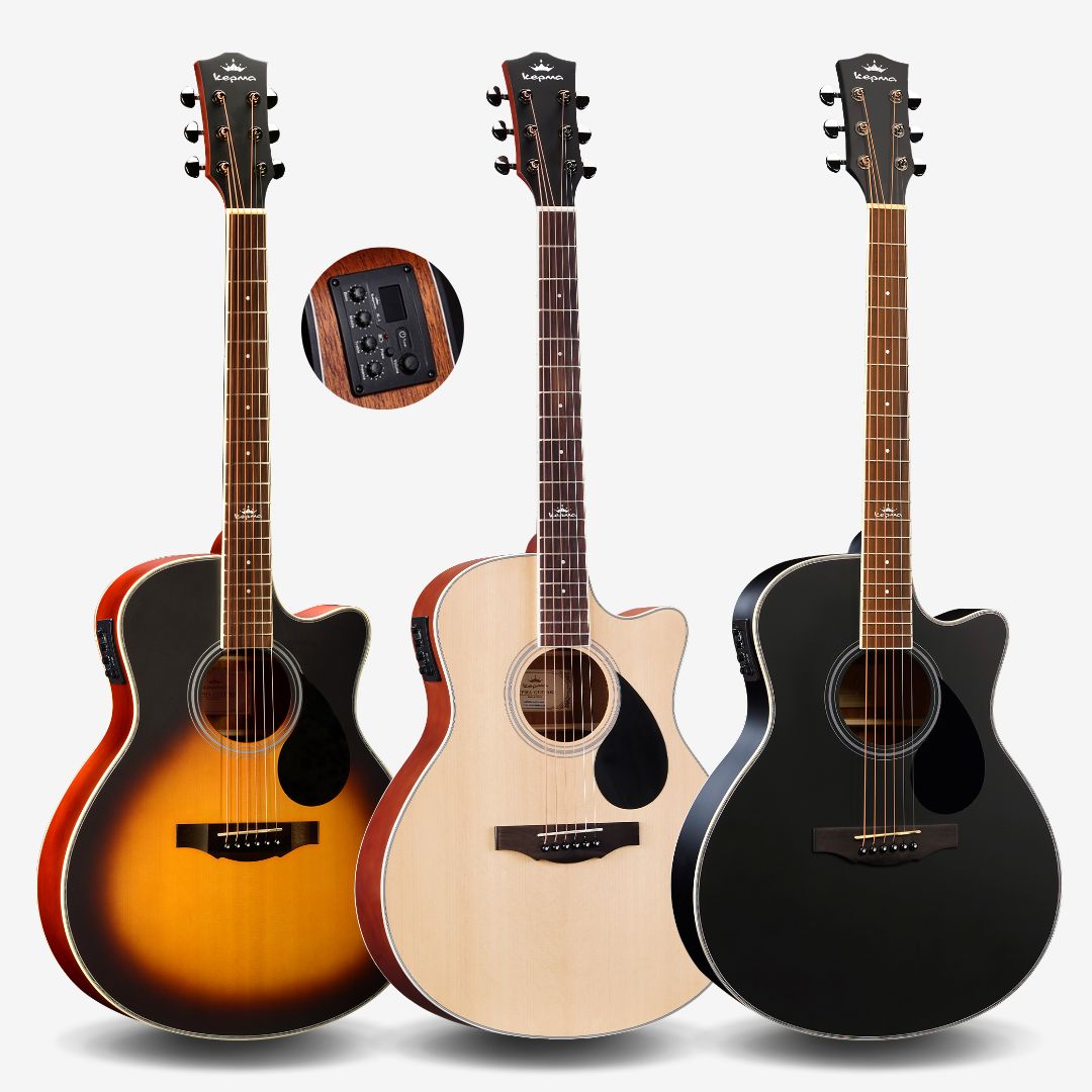 KEPMA A1CE 41 inch Grand Auditorium Semi Acoustic Guitar w K1 EQ
