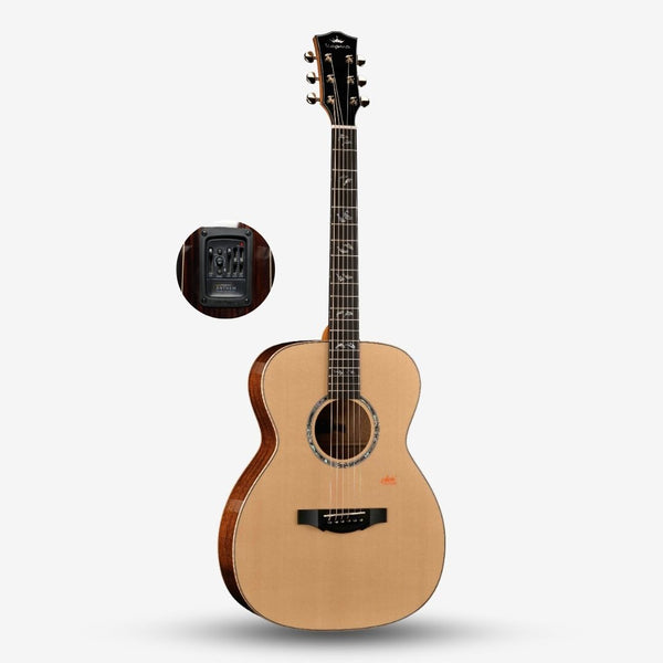 Kepma A1e-OM Series Solid Sitka Spruce Top OM Body Acoustic Guitar , LR Baggs Stage Pro Anthem Pickup w Case A1e-OM-N - Website Clearance