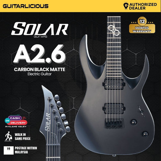 Solar A2.6 Carbon Black Matte Electric Guitar