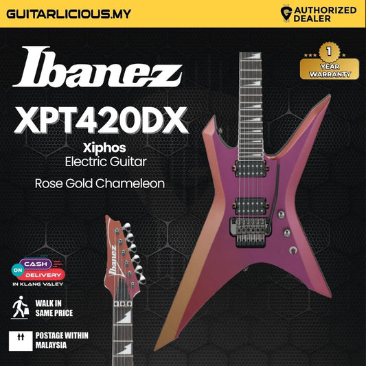 Ibanez Xiphos XPT420DX Electric Guitar - Rose Gold Chameleon