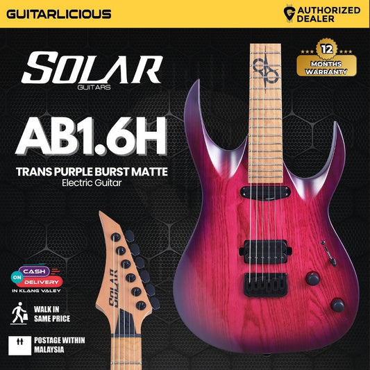 Solar AB1.6HTPB Electric Guitar - Trans Purple Burst Matte