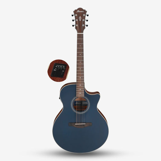 Ibanez AE100 Solid Top Acoustic-Electric Guitar Active Pick Up - Dark Tide Blue Flat ( AE100-DBF / AE-100 / AE )