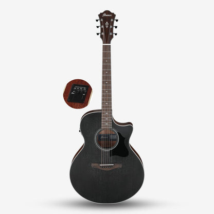 Ibanez AE140 Solid Top Acoustic-Electric Guitar Active Pick Up - Weathered Black Open Pore ( AE140-WKH / AE-140 / AE )