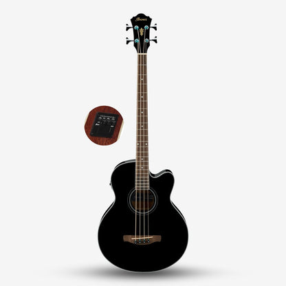 Ibanez AEB8E, High Gloss Black, 4 String Acoustic-Electric Bass Guitar with Pick Up EQ ( AEB-8E / AEB 8E / AEB8E-BK )