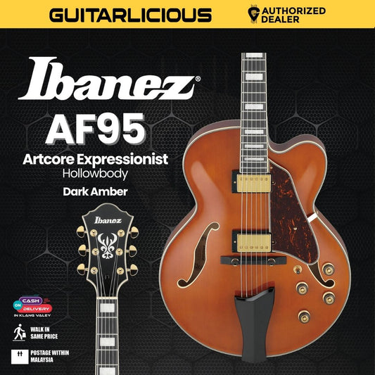 Ibanez AF95 Artcore Expressionist Hollowbody Electric Guitar - Dark Amber