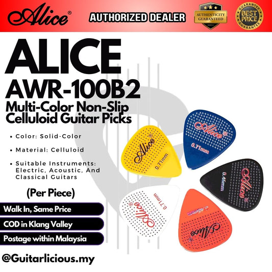 ALICE AWR-100B2 Guitar Pick Solid-Color Celluloid Picks, Anti-Slip