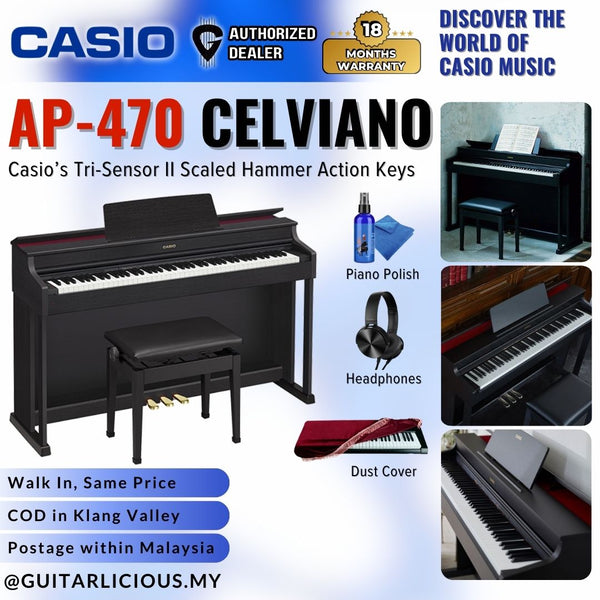 Casio AP-470BK Celviano 88-Keys Digital Piano ( AP470 / AP-470 BK / BLACK ) - ( showroom clearance )
