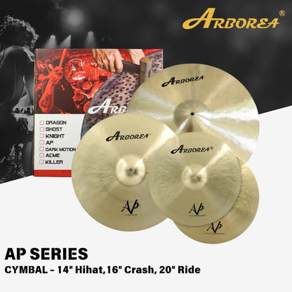 Arborea Cymbals B20 A.P. Series Cymbal Set / Hi-Hat , Splash , Crash, Ride, Stacker , China