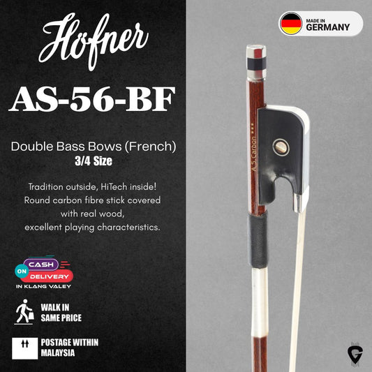 Hofner AS-56-BF3/4 Carbon Soloist Double Bass Bow (French Model)