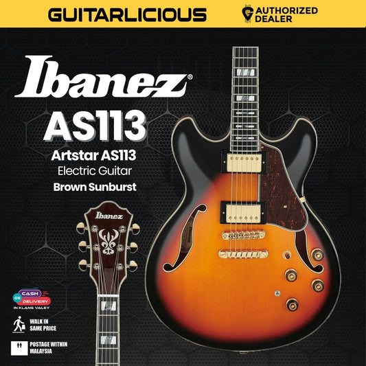 Ibanez Artstar AS113 Electric Guitar - Brown Sunburst (PRE-ORDER)
