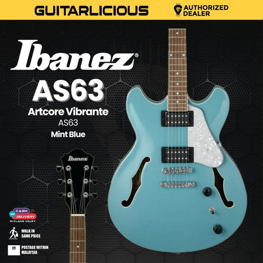 Ibanez Artcore Vibrante AS63 - Mint Blue (PRE-ORDER)