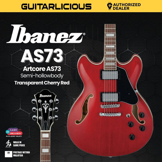 Ibanez Artcore AS73 Semi-hollowbody Electric Guitar - Transparent Cherry Red (PRE-ORDER)