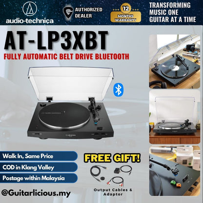 Audio Technica AT-LP3XBT Fully Automatic Belt Drive Analogue Bluetooth Turntable Black Disc Player ( ATLP3XBT AT LP3XBT