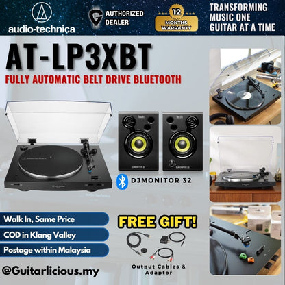 Audio Technica AT-LP3XBT Fully Automatic Belt Drive Analogue Bluetooth Turntable Black Disc Player ( ATLP3XBT AT LP3XBT