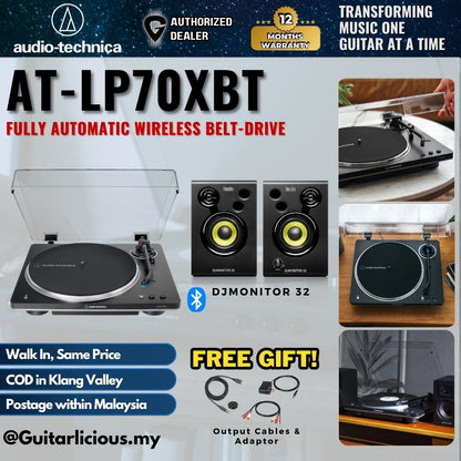 Audio-Technica AT-LP70XBT Fully Automatic Wireless Belt-Drive Turntable - (ATLP70XBT LP70X)