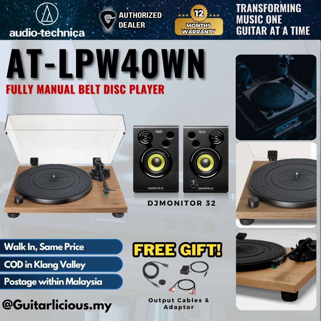 Audio Technica AT-LPW40WN Fully Manual Belt Drive Turntable Black