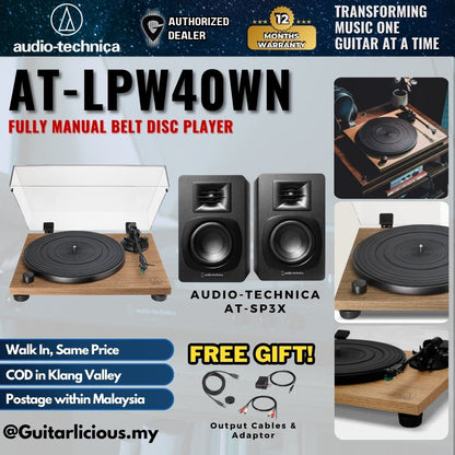 Audio Technica AT-LPW40WN Fully Manual Belt Drive Turntable Black Disc Player ( LPW40WN LPW40 LPW-40 )