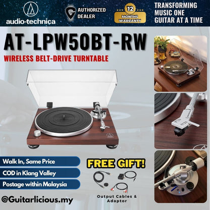 Audio-Technica AT-LPW50BT-RW Wireless Belt-Drive Turntable with Bluetooth ( ATLPW50BT )