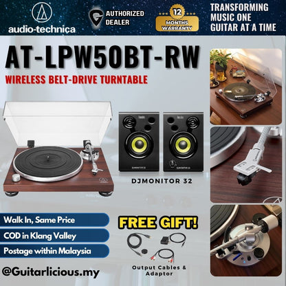 Audio-Technica AT-LPW50BT-RW Wireless Belt-Drive Turntable with Bluetooth ( ATLPW50BT )
