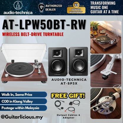 Audio-Technica AT-LPW50BT-RW Wireless Belt-Drive Turntable with Bluetooth ( ATLPW50BT )