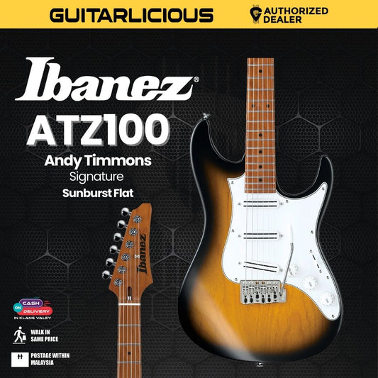 Ibanez ATZ100 Andy Timmons Signature Electric Guitar - Sunburst Flat (PRE-ORDER)
