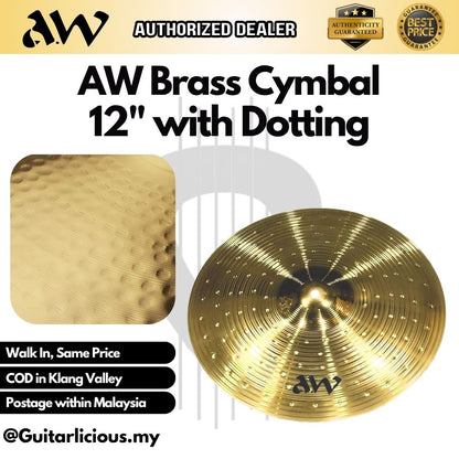 AW Brass Cymbal with Dotting Hihat / Crash / Splash ( 10inch / 14 inch / 16inch / 18inch )