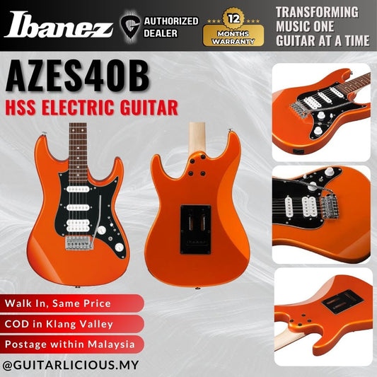 Ibanez AZES40B HSS Electric Guitar - Roadster Orange Metallic