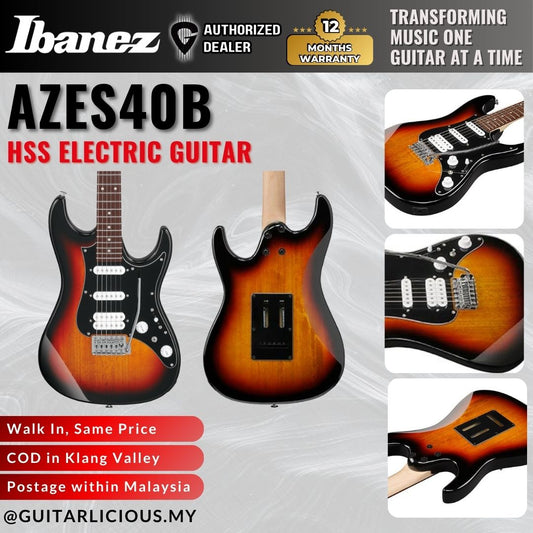 Ibanez AZES40B HSS Electric Guitar - Three Tone Sunburst