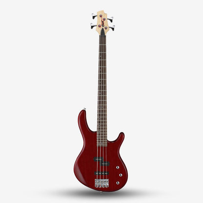 CORT Action PJ (4 String) Electric Bass Guitar with Bag - Open Pore Black Cherry (OPBC)