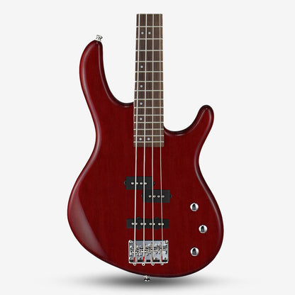 CORT Action PJ (4 String) Electric Bass Guitar with Bag - Open Pore Black Cherry (OPBC)