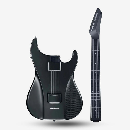 AEROBAND AeroGuitar Stringless Acoustic Electric Travel Guitar, Portable Silent Smart Guitar w/ Removable Fretboard