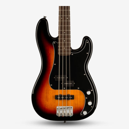 Squier By Fender Affinity Series PJ 4 String Bass Guitar Pack with Rumble 15, Laurel FB, 3-color Sunburst