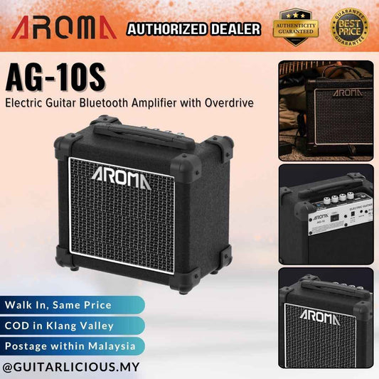 Aroma AG10S Electric Guitar Bluetooth Amplifier with Overdrive ( AG10S / AG - 10S )