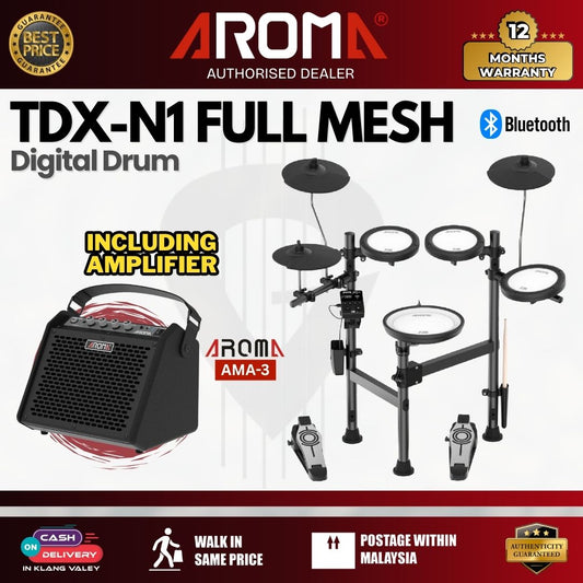 Aroma TDX-N1 Full Mesh Digital Drum (Including free Aroma AMA-30 Drum Amplifier) - (TDX N1 / TDXN1 / TDX-N1 )