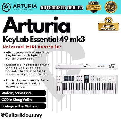 Arturia KeyLab Essential 49 MK3 Keyboard Controller