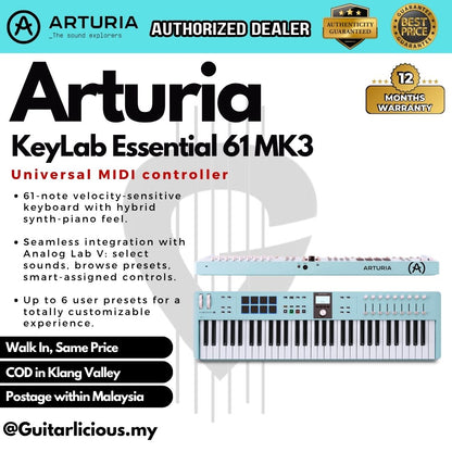 Arturia KeyLab Essential 61 MK3 Keyboard Controller