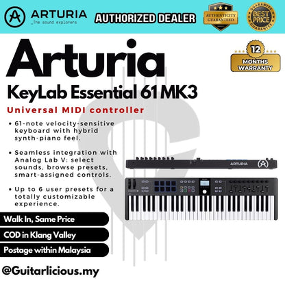 Arturia KeyLab Essential 61 MK3 Keyboard Controller