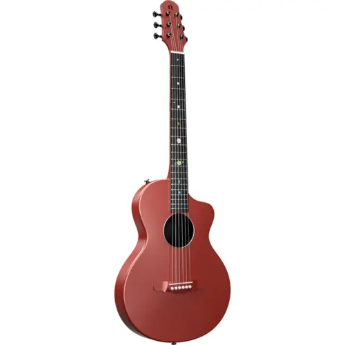 Natasha Asteroid Carbon Fibre 38" Acoustic Guitar with Bag - Imperial Red