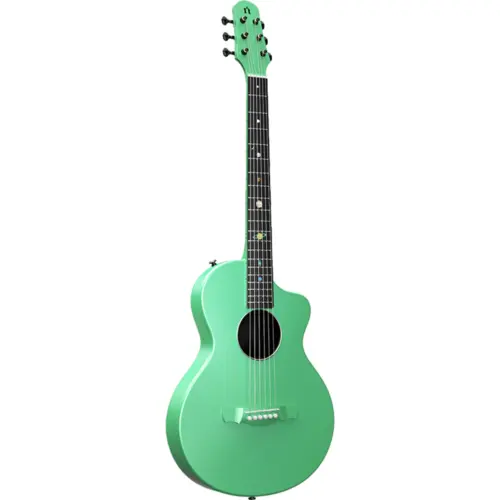 Natasha Asteroid Carbon Fibre 38" Acoustic Guitar with Bag - Mint Green