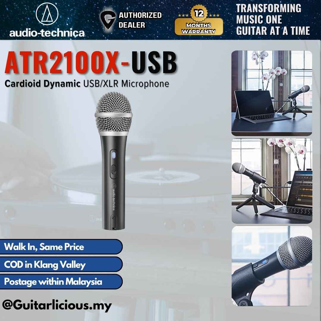 Audio Technica ATR2100X-USB Cardioid Dynamic USB/XLR Microphone