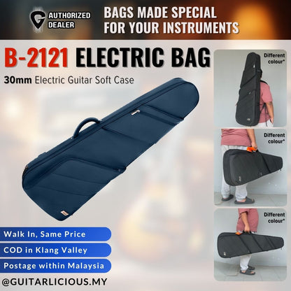 Electric Guitar Bag with Deluxe Waterproof Oxford Cloth Soft Case ( B-2121 / B2121 ) with 30mm thick Padding